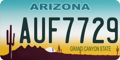 AZ license plate AUF7729