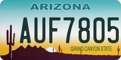 AZ license plate AUF7805
