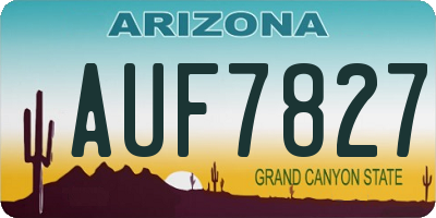 AZ license plate AUF7827