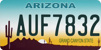 AZ license plate AUF7832