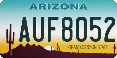 AZ license plate AUF8052