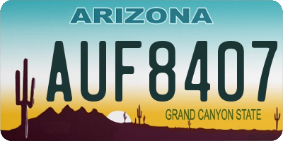 AZ license plate AUF8407