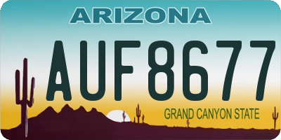 AZ license plate AUF8677