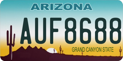 AZ license plate AUF8688