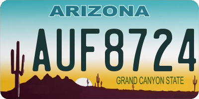 AZ license plate AUF8724