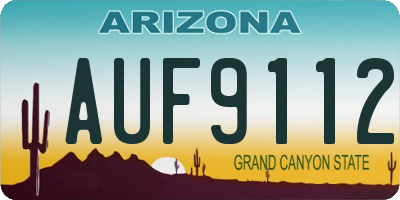 AZ license plate AUF9112