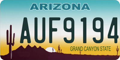 AZ license plate AUF9194