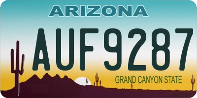 AZ license plate AUF9287
