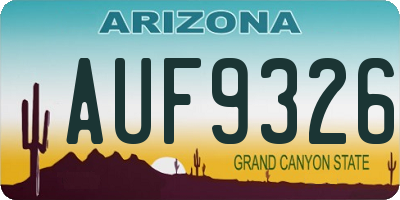 AZ license plate AUF9326