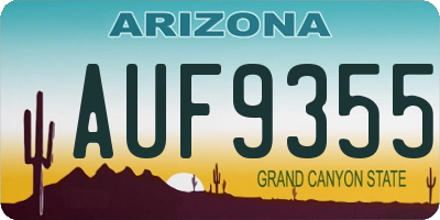 AZ license plate AUF9355