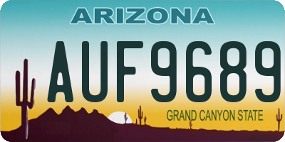 AZ license plate AUF9689