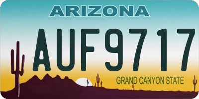 AZ license plate AUF9717