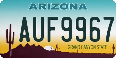 AZ license plate AUF9967