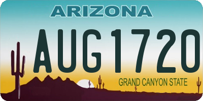 AZ license plate AUG1720