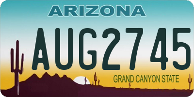 AZ license plate AUG2745