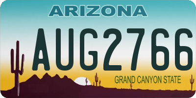 AZ license plate AUG2766