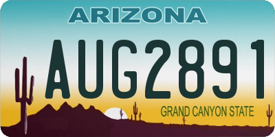 AZ license plate AUG2891