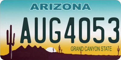 AZ license plate AUG4053