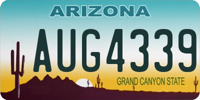 AZ license plate AUG4339