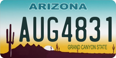 AZ license plate AUG4831