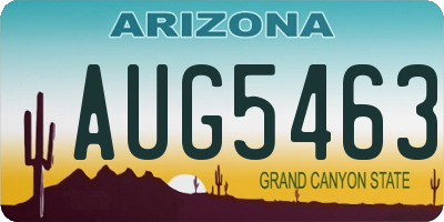 AZ license plate AUG5463