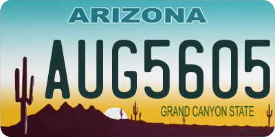 AZ license plate AUG5605
