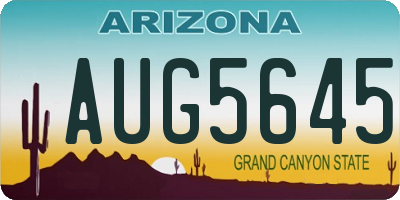 AZ license plate AUG5645
