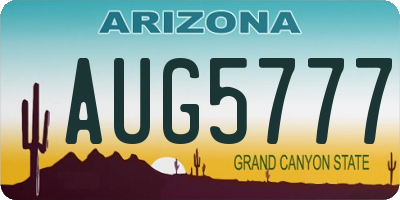 AZ license plate AUG5777