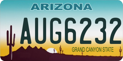AZ license plate AUG6232