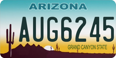 AZ license plate AUG6245