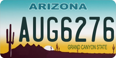 AZ license plate AUG6276