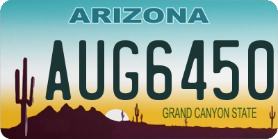 AZ license plate AUG6450