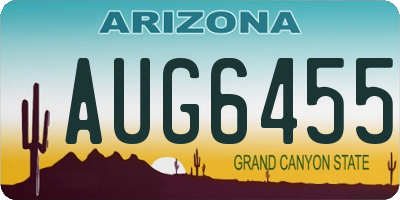 AZ license plate AUG6455