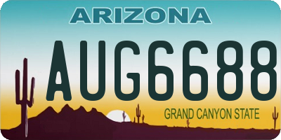 AZ license plate AUG6688