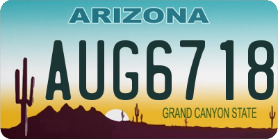 AZ license plate AUG6718