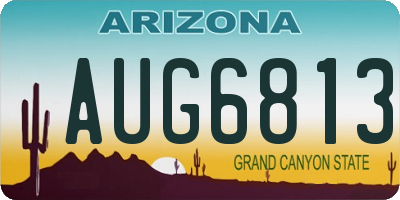 AZ license plate AUG6813