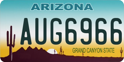 AZ license plate AUG6966