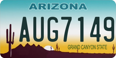 AZ license plate AUG7149
