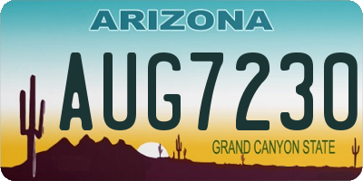 AZ license plate AUG7230