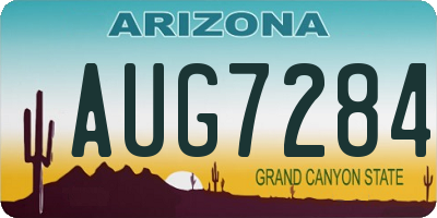 AZ license plate AUG7284