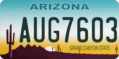 AZ license plate AUG7603