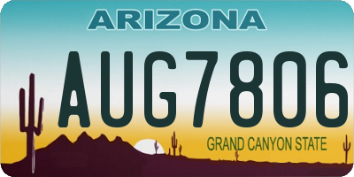 AZ license plate AUG7806