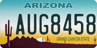 AZ license plate AUG8458