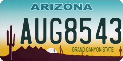 AZ license plate AUG8543