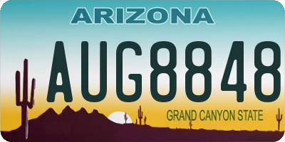 AZ license plate AUG8848