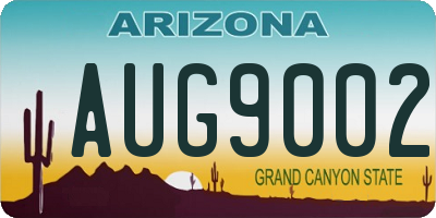 AZ license plate AUG9002