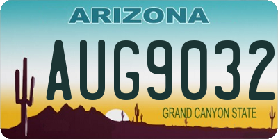 AZ license plate AUG9032