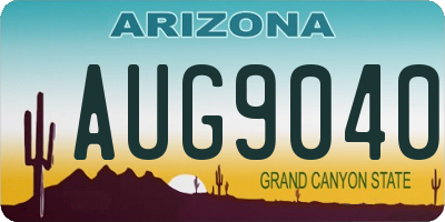 AZ license plate AUG9040