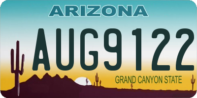 AZ license plate AUG9122