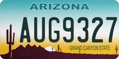 AZ license plate AUG9327